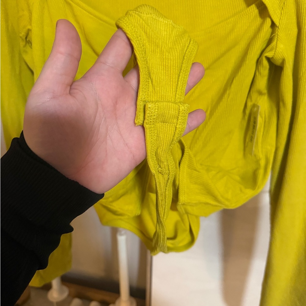 Daily Ritual Lime Green Long Sleeve Bodysuit - Picture 4 of 7